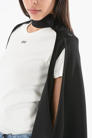 Silk Cape with Button Detailing