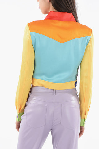 COUTURE! Printed-cotton LADIES WHO LUNCH Over Shirt with Breast Pocket