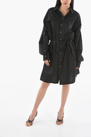 Cotton-poplin LIA Slouchy Shirt Dress with Belt