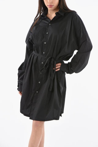 Cotton-poplin LIA Slouchy Shirt Dress with Belt