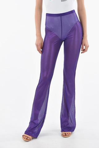 Lamè Mesh Wide Leg Pants