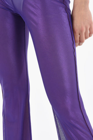 Lamè Mesh Wide Leg Pants