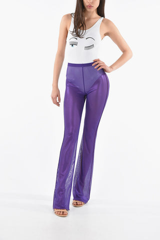 Lamè Mesh Wide Leg Pants