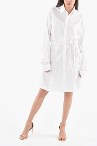 Cotton-poplin LIA Slouchy Shirt Dress with Belt