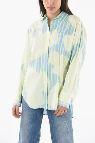 Printed Asymmetric Shirt With Breast Pocket