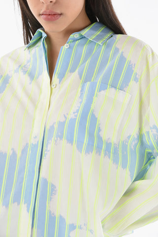 Printed Asymmetric Shirt With Breast Pocket