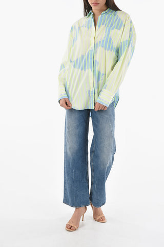 Printed Asymmetric Shirt With Breast Pocket
