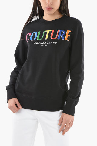 JEANS COUTURE Crew-neck Sweatshirt with Multicolor Lettering