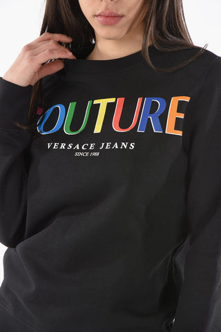 JEANS COUTURE Crew-neck Sweatshirt with Multicolor Lettering