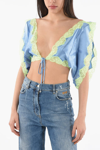 Tie Front Silk Top