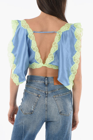 Tie Front Silk Top