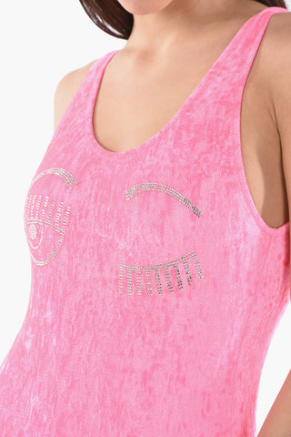 Chenille FLIRTING One Piece Swimsuit With Rhinestones