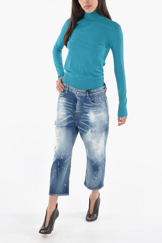 Viscose-blend Pull with Ribbed Turtleneck