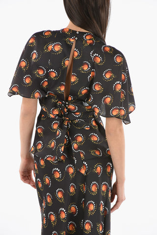 ENDLESS SUNSET V-neck Top with Ruched Detailing