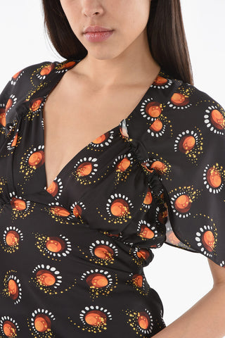 ENDLESS SUNSET V-neck Top with Ruched Detailing