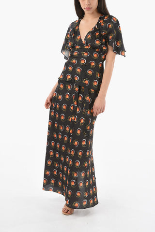ENDLESS SUNSET V-neck Top with Ruched Detailing