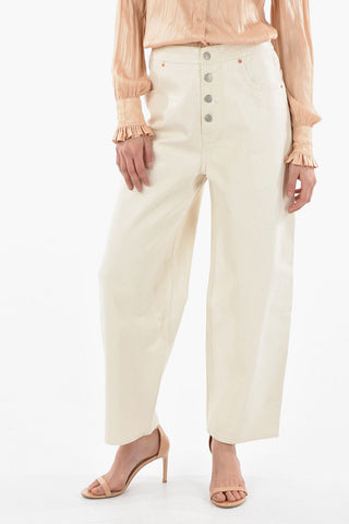 MM6 4 Pockets Coated Cotton Mom Fit Denims 20cm