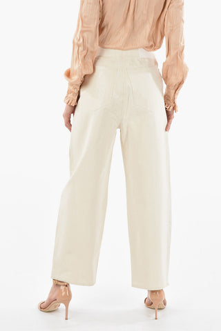 MM6 4 Pockets Coated Cotton Mom Fit Denims 20cm
