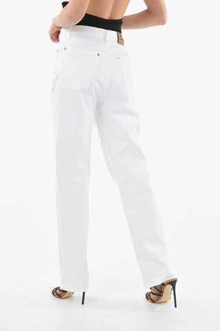 Jeans a Gamba diritta con Dettagli Distress al Ginocchio 20cm