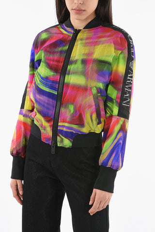 EMPORIO SUSTAINABILITY PROJECT Perforated-nylon Bomber with Tye-dye Print