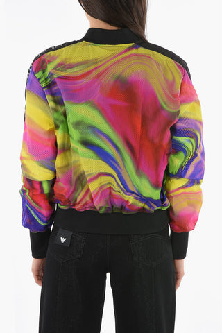 EMPORIO SUSTAINABILITY PROJECT Perforated-nylon Bomber with Tye-dye Print