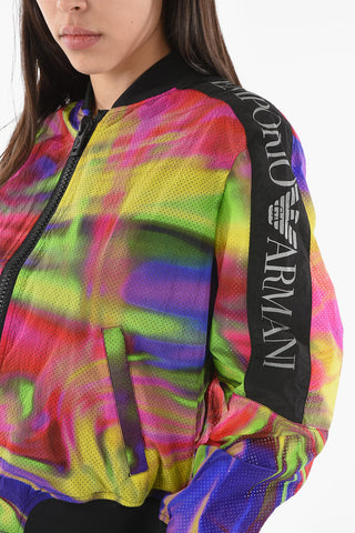 EMPORIO SUSTAINABILITY PROJECT Perforated-nylon Bomber with Tye-dye Print