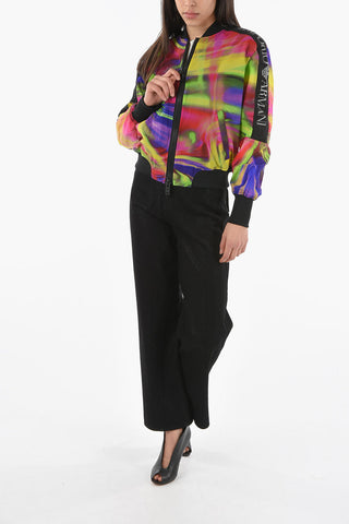 EMPORIO SUSTAINABILITY PROJECT Perforated-nylon Bomber with Tye-dye Print