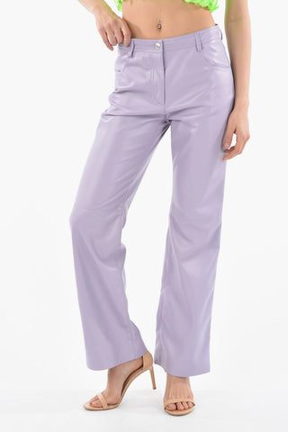 Faux Leather Regular Fit 4 Pockets Pants