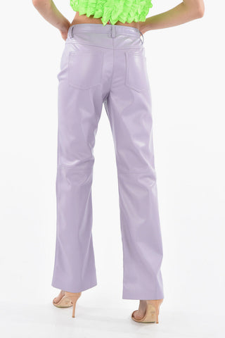 Faux Leather Regular Fit 4 Pockets Pants