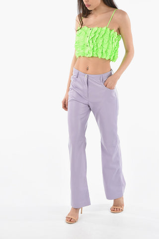 Faux Leather Regular Fit 4 Pockets Pants