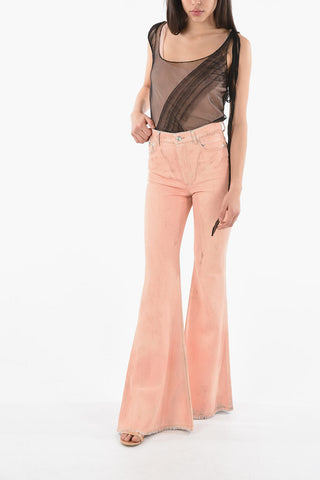 Jeans FEDRA Flared Fit Con fondo Raw Cut 40cm