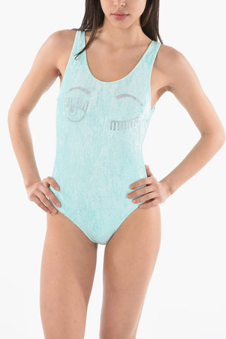 Chenille FLIRTING One Piece Swimsuit With Rhinestones