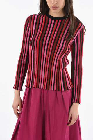 EMPORIO Crew-neck Sweater with Striped-pattern and Lurex Threads