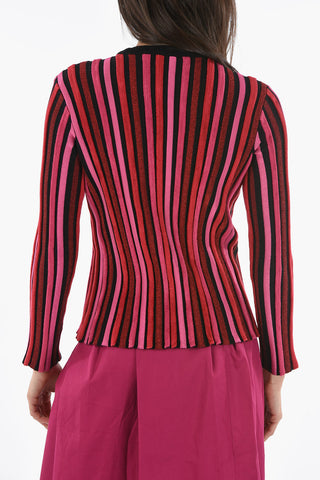 EMPORIO Crew-neck Sweater with Striped-pattern and Lurex Threads
