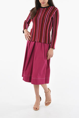 EMPORIO Crew-neck Sweater with Striped-pattern and Lurex Threads