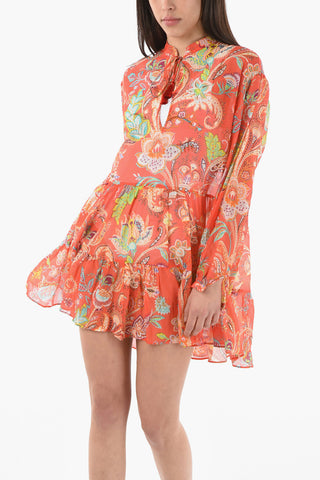 Silk-blend-voile Beach Robe in Iconic Paisley Motif