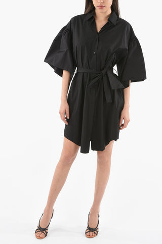 Vestito A Camicia Con Cintura E Manica Ampia