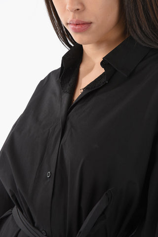 Vestito A Camicia Con Cintura E Manica Ampia
