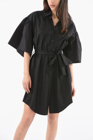 Vestito A Camicia Con Cintura E Manica Ampia