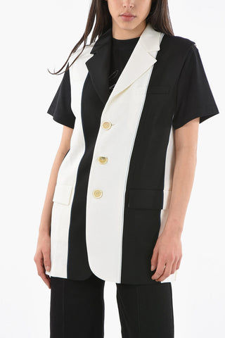 Two Tone GRAIN DE POUDRE Virgin Wool Vest