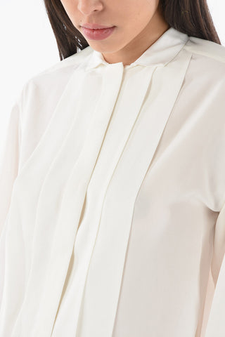 EMPORIO ICON Silk Crepe-de-chine Shirt with Pleated Detailing