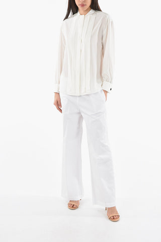 EMPORIO ICON Silk Crepe-de-chine Shirt with Pleated Detailing