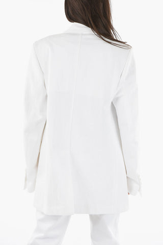 Oversized AGNES Half-lined Denim Blazer with Lace Detail