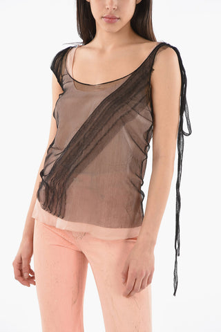 Double Layer Top with Maxi Bow on the Shoulder