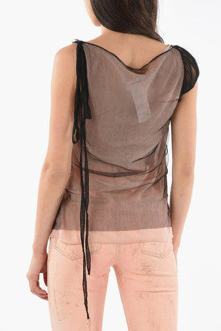 Double Layer Top with Maxi Bow on the Shoulder