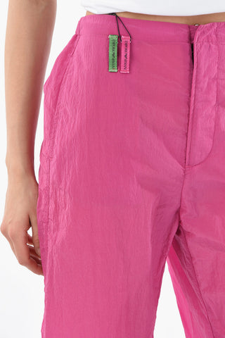 EMPORIO SUSTAINABILITY PROJECT Pantaloni Jogger Crop in Nylon con Coulisse alla Caviglia