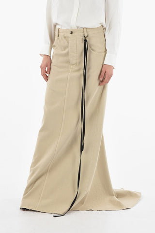 5 Pockets Denim Asymmetric Long Skirt