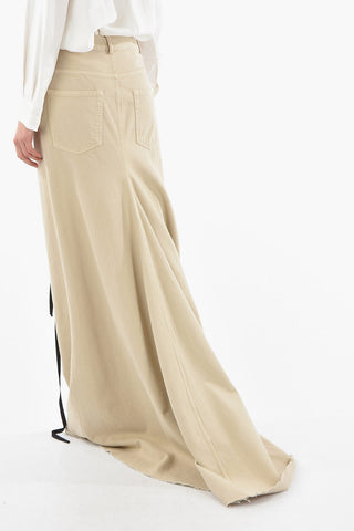 5 Pockets Denim Asymmetric Long Skirt