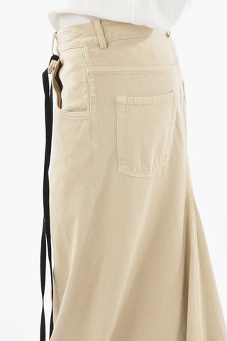 5 Pockets Denim Asymmetric Long Skirt