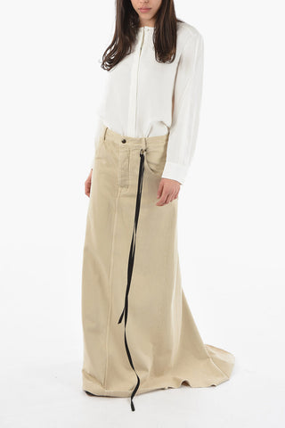 5 Pockets Denim Asymmetric Long Skirt